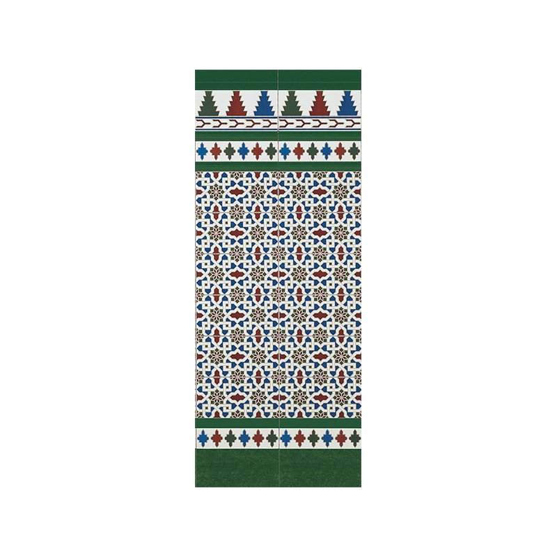 Cenefa C-282 multicouleur brillant 14X28 cm carrelage Effet Tuile andalouse