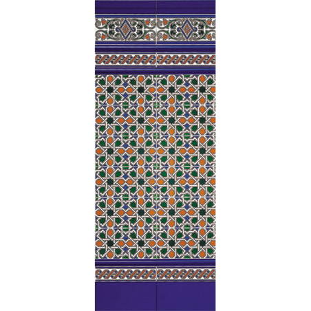 Cenefa C-287 multicouleur brillant 14X28 cm carrelage Effet Tuile andalouse