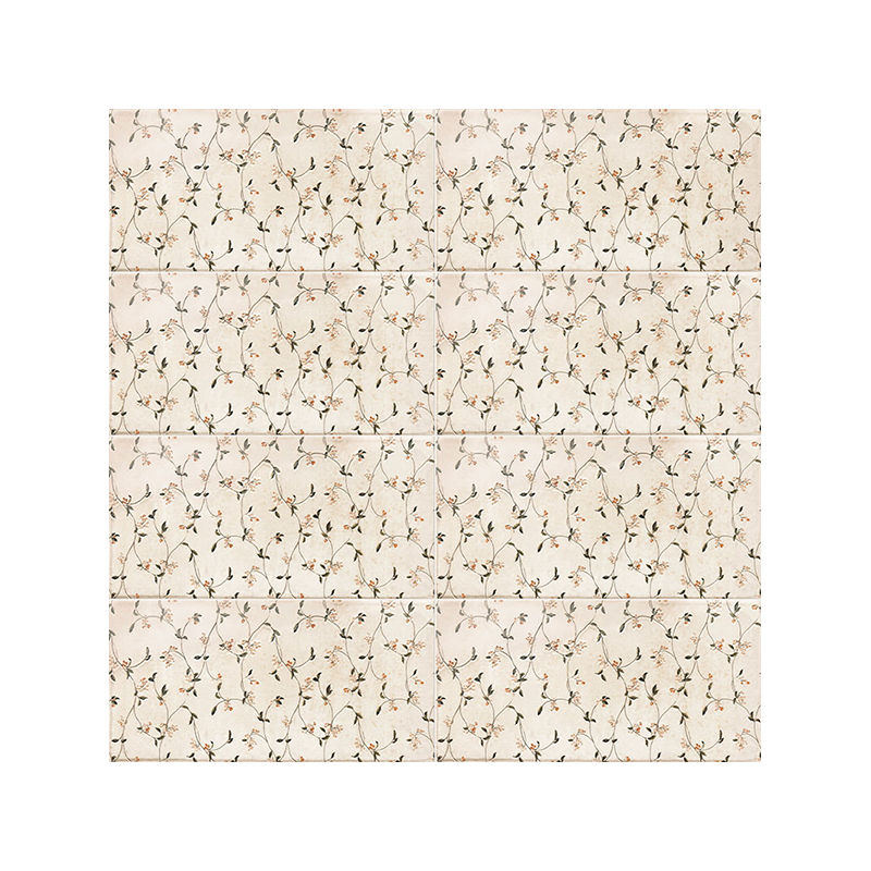 Décor Minerva beige brillant 15X30 cm carrelage Effet Métro