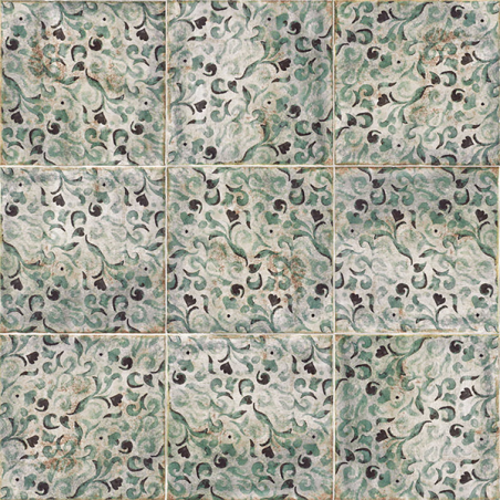 Décor Savona multicouleur satiné 20X20 cm carrelage Effet Traditionnel