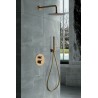 Imex ingebouwde thermostatische douche set Line serie in geborsteld goud kleur