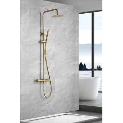 Imex thermostatische douche set Line serie in geborsteld goud kleur