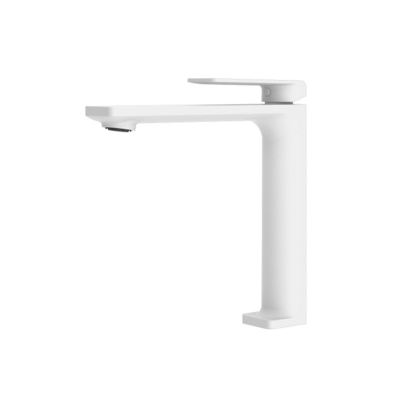 Imex mitigeur lavabo bec extra haut (+5cm) série Fiji coloris blanc