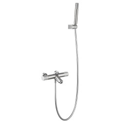 Imex robinet thermostatique pour bain et douche série Line coloris nickel brossé