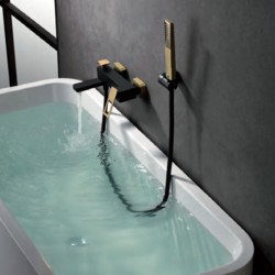 Imex robinets de bain et douche à encastrer série Suède coloris or et noir