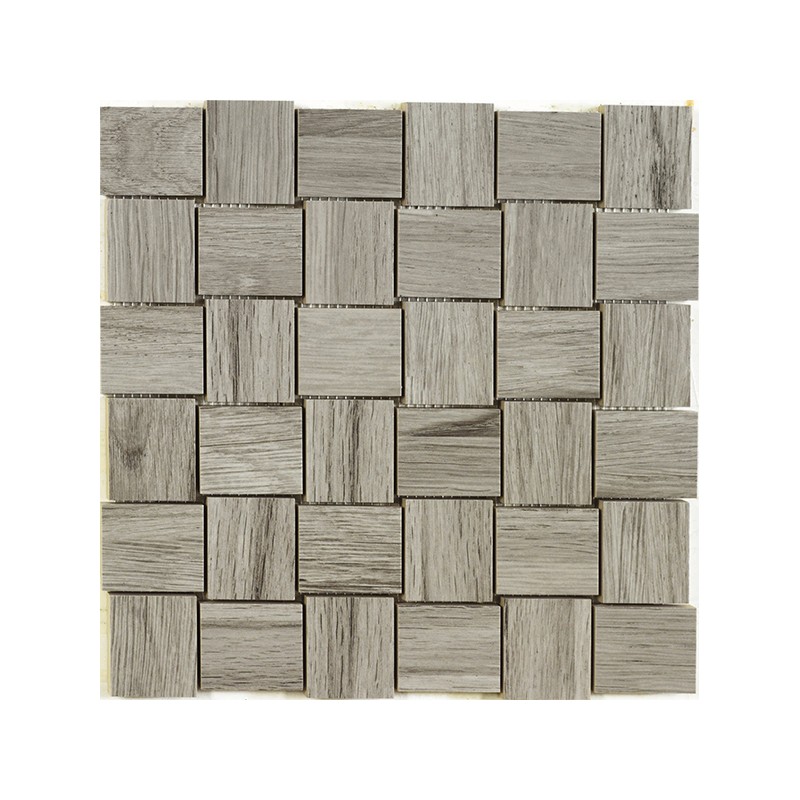 Ceylon NPLUS Grijs Glans 30X30 cm mozaïek hout effect