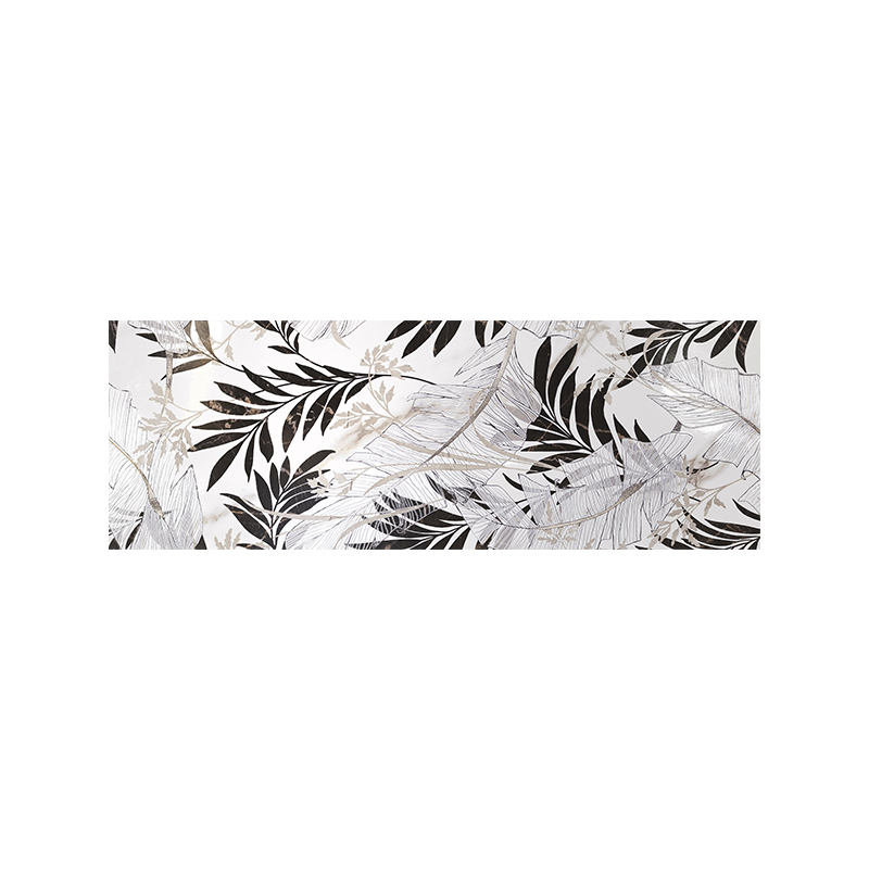Carrara Leaves Gloss zwart Glossy 31,6X90 cm tegel Marmer effect
