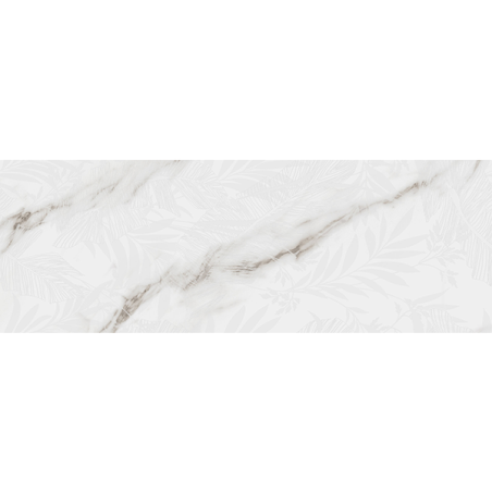 Carrara Leaves Gloss Blanc Brillant 31.6X90 cm carrelage Effet Marbre