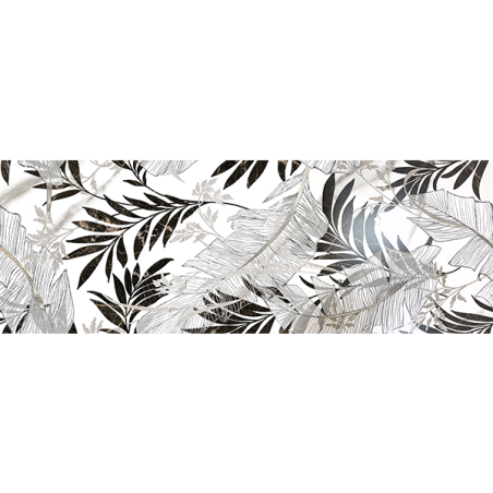 Carrara Leaves Noir Mat 31.6X90 cm carrelage Effet Marbre