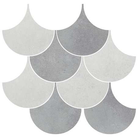 Mosaïque Escama Madox gris-anthracite mat 28X29 cm Effet Ciment