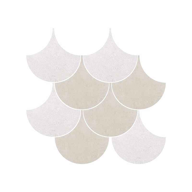 Mosaïque Escama Madox blanc-arena mat 28X29 cm Effet Ciment