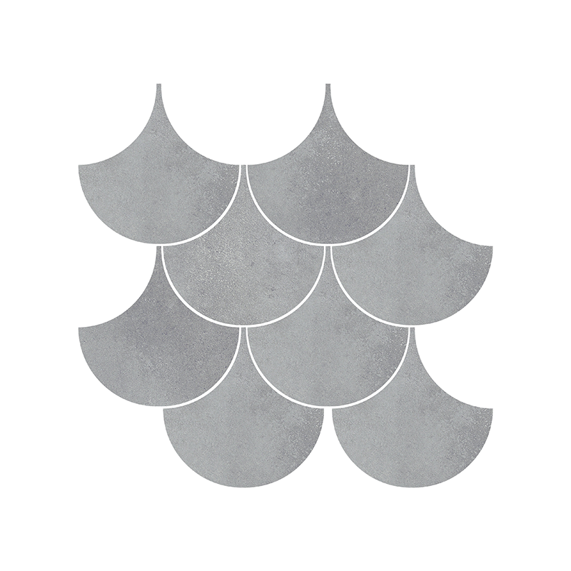 Mosaïque Escama Madox anthracite mat 28X29 cm Effet Ciment