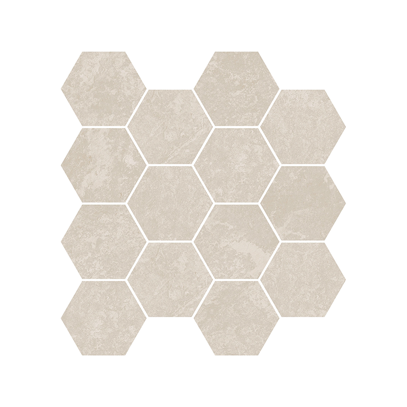 Mosaïque Grand Canyon hexagonale sable mat 28,3X26,5 cm carrelage Effet Pierre