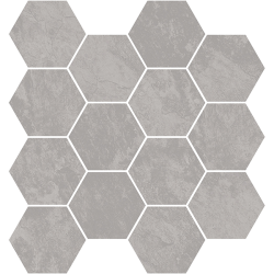 Mosaïque Grand Canyon hexagonale gris mat 28,3X26,5 cm carrelage Effet Pierre