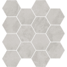 Mosaïque Grand Canyon hexagonale argenté mat 28,3X26,5 cm carrelage Effet Pierre