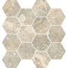 Mosaïque Ardesia hexagonale sable mat 28,3X26,5 cm Effet Pierre