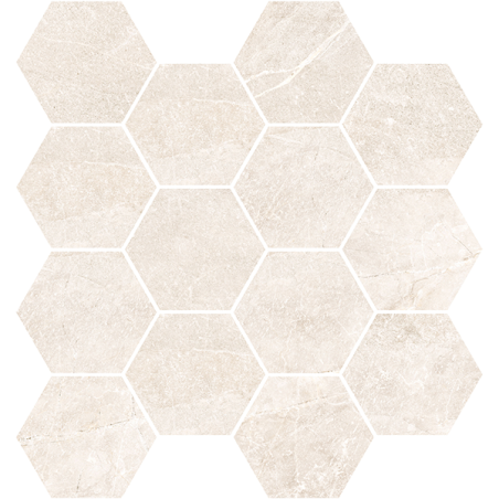 Mosaïque Tempo hexagonale cotton mat 28,3X26,5 cm Effet Pierre