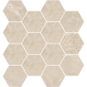 Mosaïque Tempo hexagonale nature poli 28,3X26,5 cm Effet Pierre