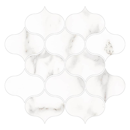 Mosaïque Ornas Platina blanc mat 29,8X28,6 cm Effet Marbre