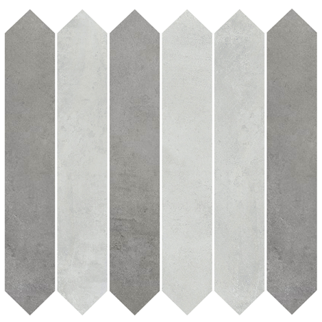 Mosaïque Picket Madox gris-anthracite mat 29,7X29,7 cm Effet Ciment