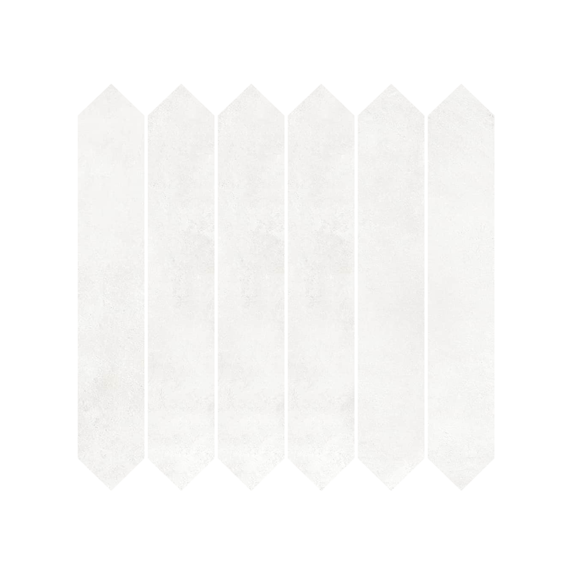 Mosaïque Picket Madox blanc mat 29,7X29,7 cm Effet Ciment