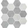 Mosaïque Madox hexagonale gris-anthracite mat 28,3X26,5 cm Effet Ciment