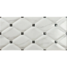 Décor Azur blanc brillant 25X50 cm carrelage Effet Marbre