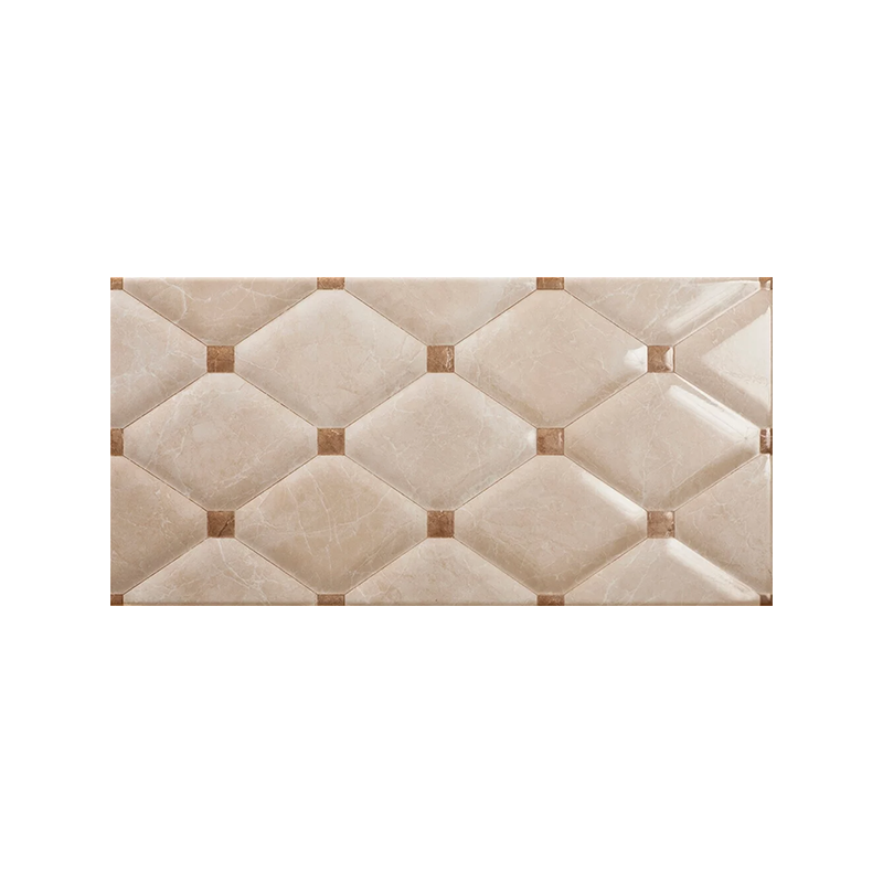 Décor Ágora 25X50 cm marfil brillant carrelage Effet Marbre