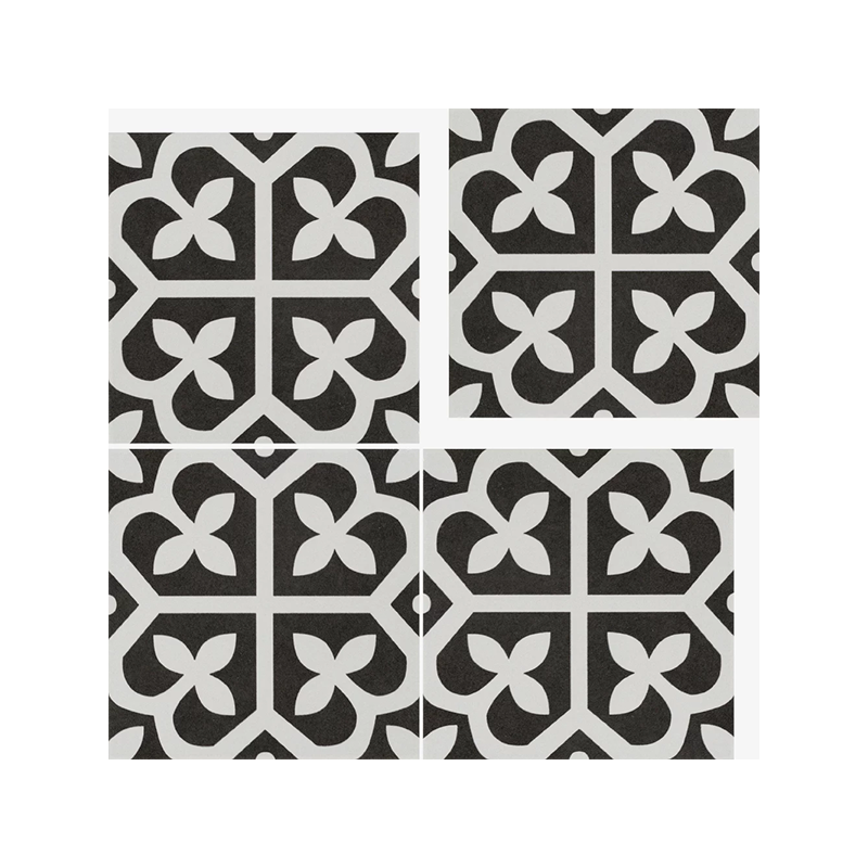 Black & white tycho mat 22,3X22,3 cm carrelage Effet Ciment