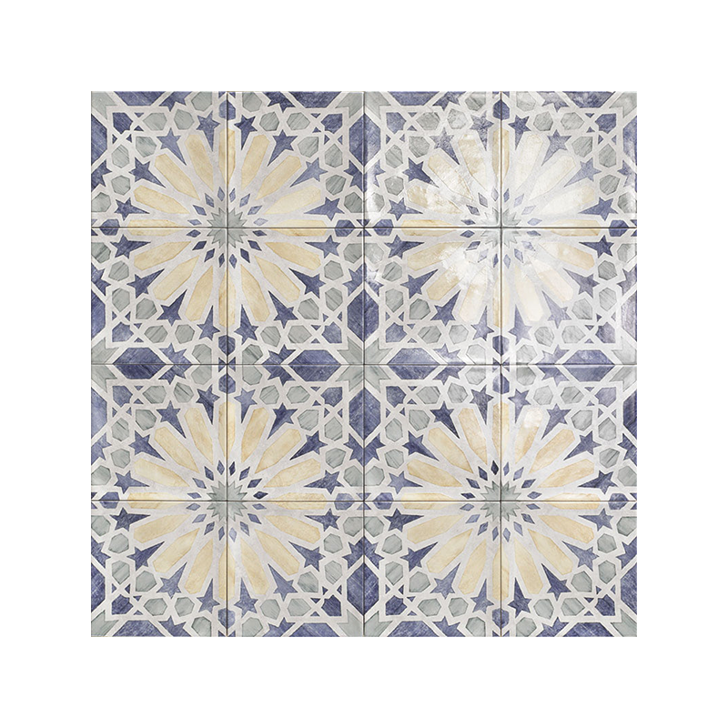 Mudejar multicouleur brillant 15X15 cm carrelage Effet Ciment